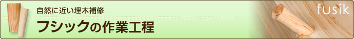 フシックの作業工程：自然に近い埋木補修